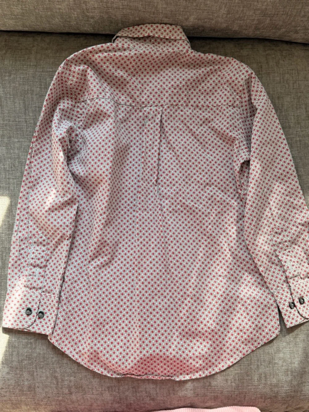 Wrangler Kids‎ White Button-Down Shirt with Red Geo Print